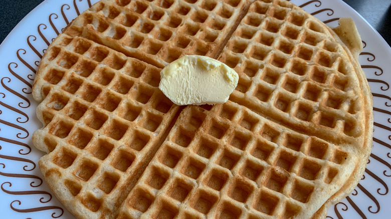closeup of waffle from Waffle House