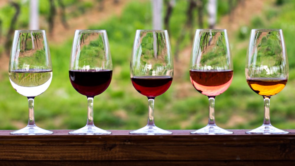 Glasses of wine in different styles