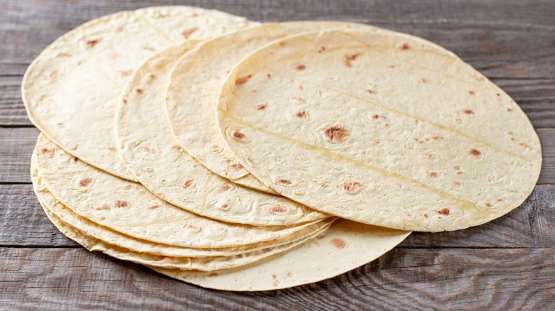 stack of flour tortillas