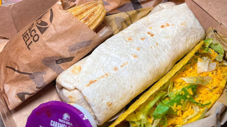 Taco Bell burrito and crunchy taco