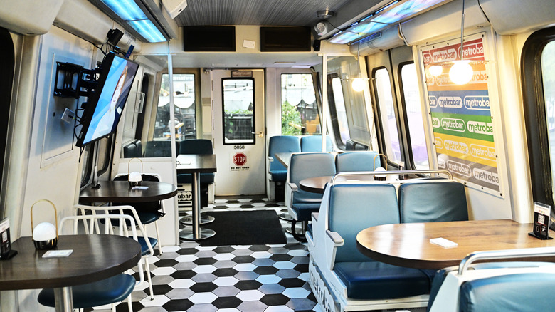 interior of rail car at Metrobar
