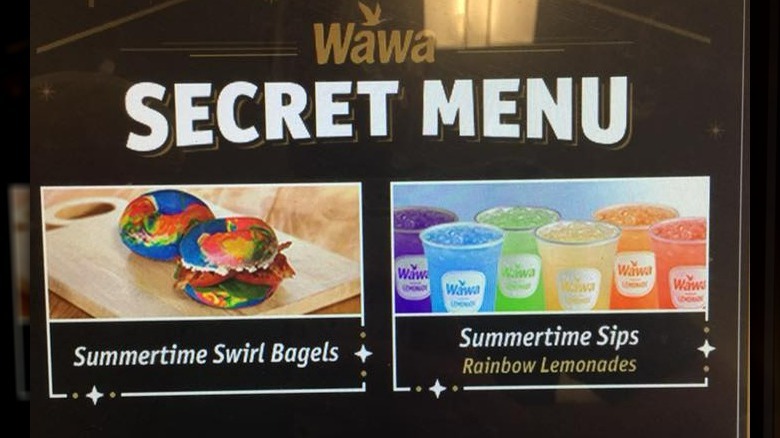 Wawa's secret menu sign