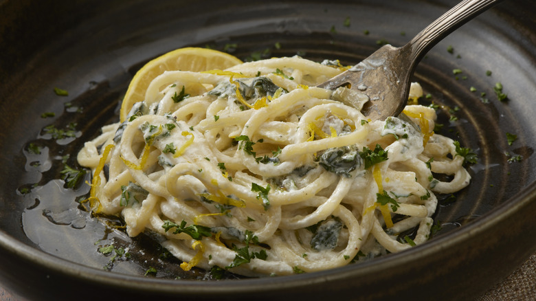 Bowl of creamy pasta