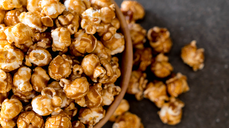 bowl of caramel popcorn