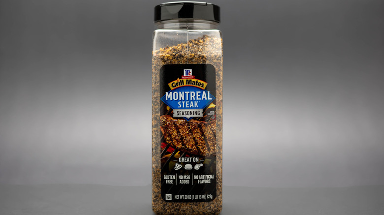 large container of montreal steak seasoning