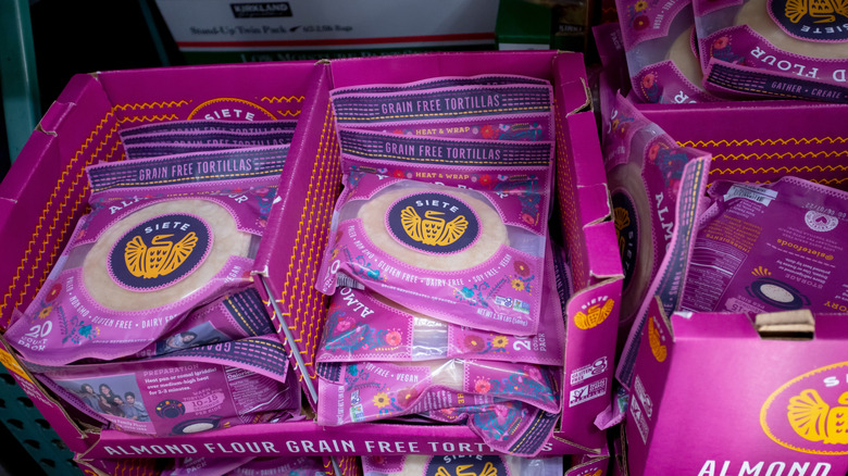 large box of siete tortillas at store