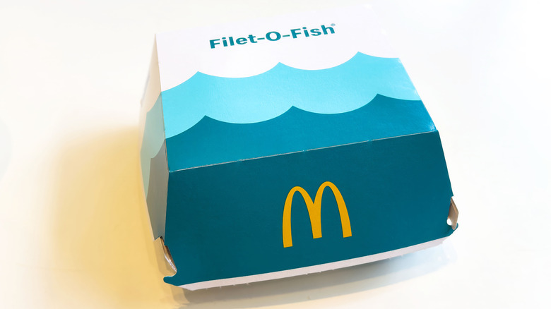 McDonald's Filet-O-Fish packaging on a white background