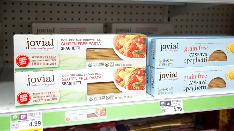 Jovial gluten-free pasta on grocery store shelves