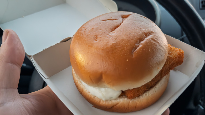 Filet-o-fish in box in car