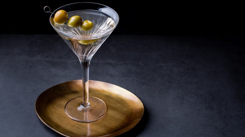 Dirty martini with olives