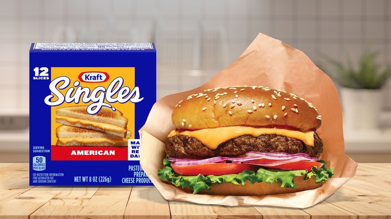 Kraft Singles and cheeseburger