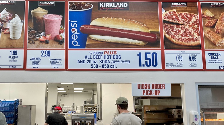 Costco food court counter and menu