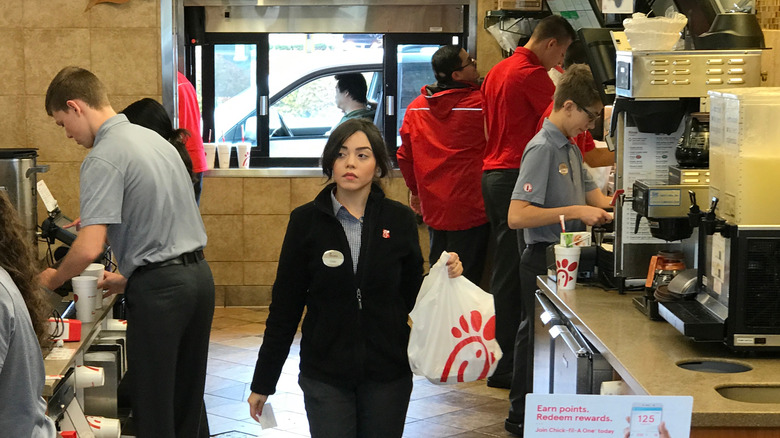 Chick-fil-A employees working