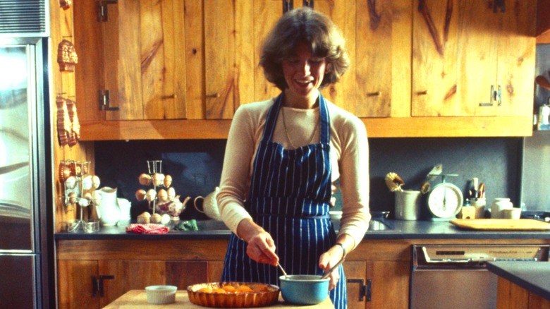 Martha Stewart baking in kitchen