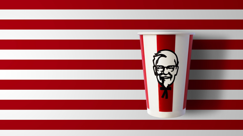 Colonel Sanders with red and white stripes