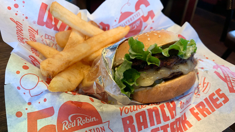 Red Robin tavern burger and fries cheap