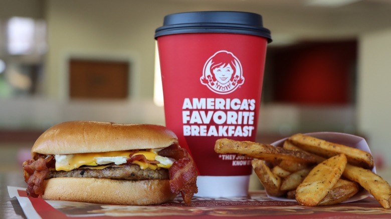 Wendy's breakfast sandwich drink fast food