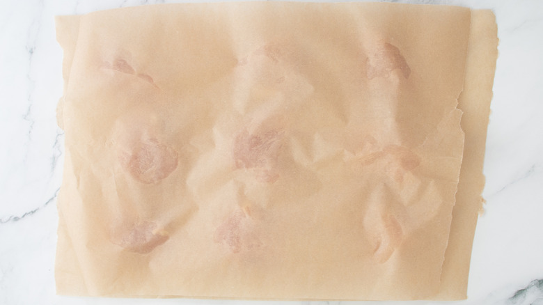 brown paper on kitchen counter
