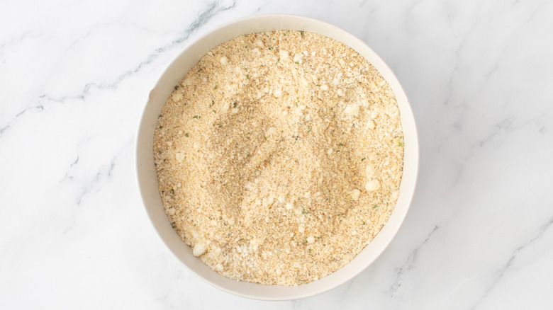 breadcrumbs in white bowl