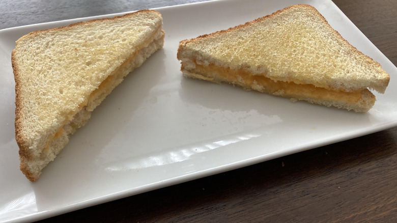 toaster oven made grilled cheese sandwich