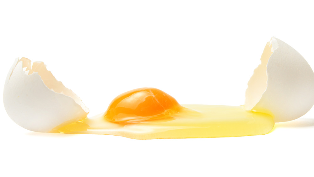 Broken egg mess