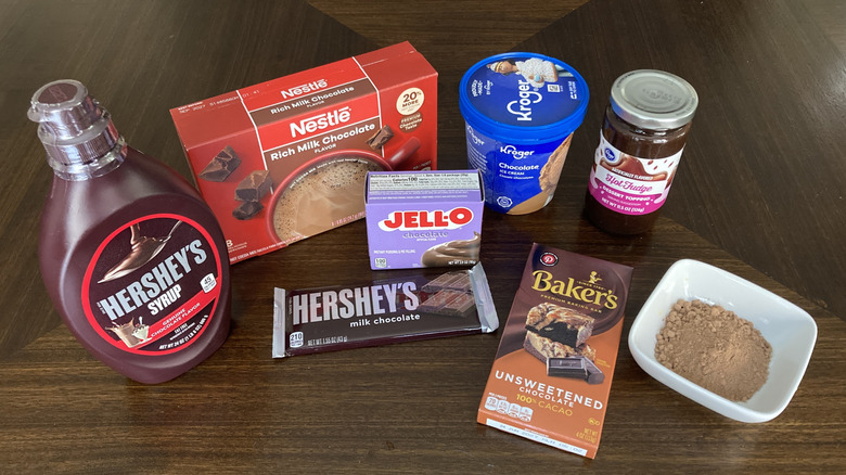 Various ingredients for hot chocolate