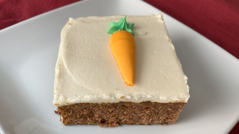 square piece of carrot cake