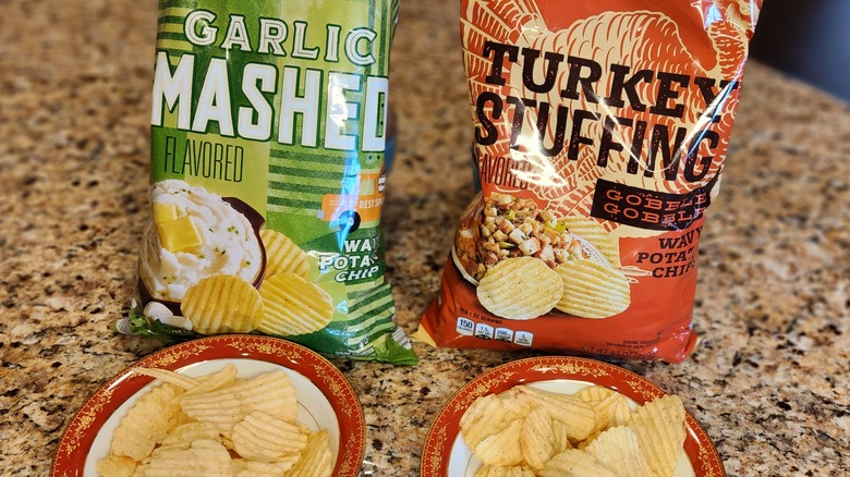 garlic mashed potato chips turkey stuffing chips