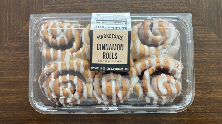 box of Marketside cinnamon rolls