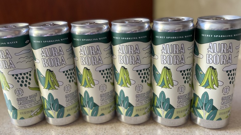 row of Aura Bora cans 