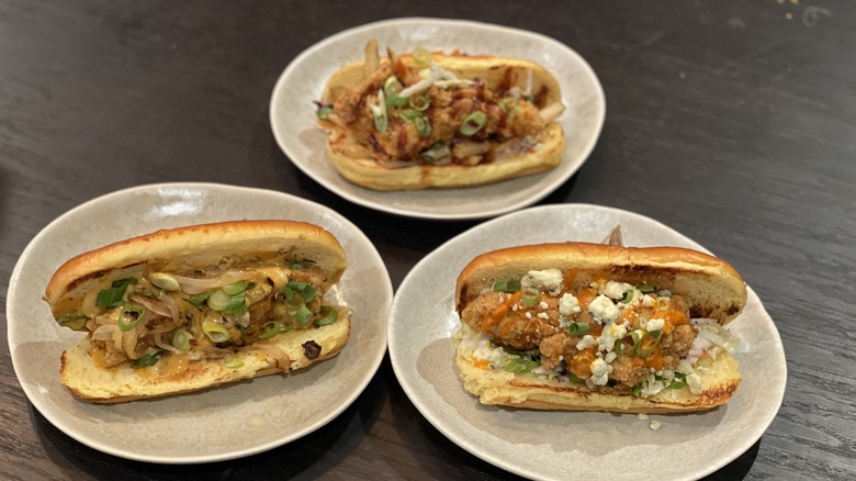 bird dawgs in a triangle of plates