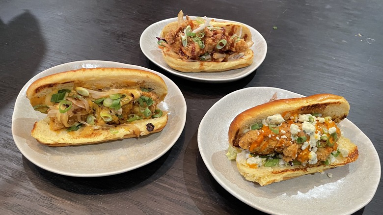  Bird Dawg sandwiches on a plate