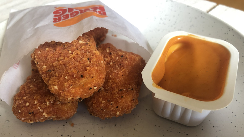 An order of Burger King's new Ghost Pepper Chicken Nuggets with dipping sauce