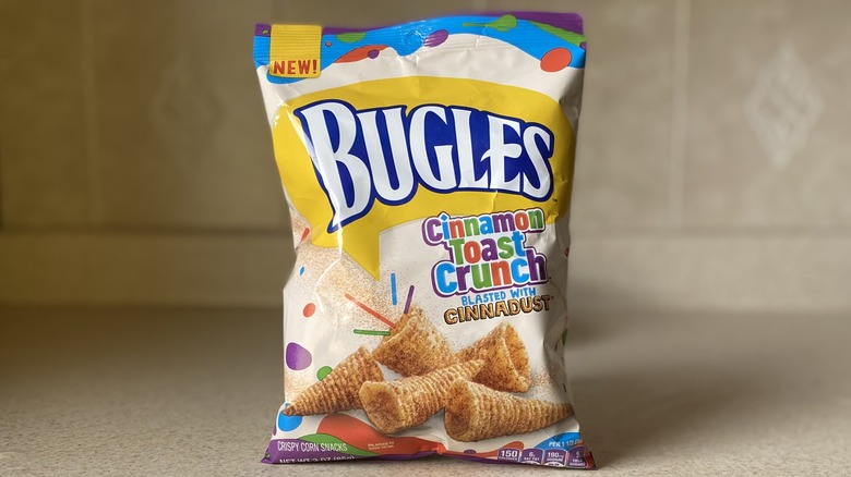 Bag of Bugles on counter