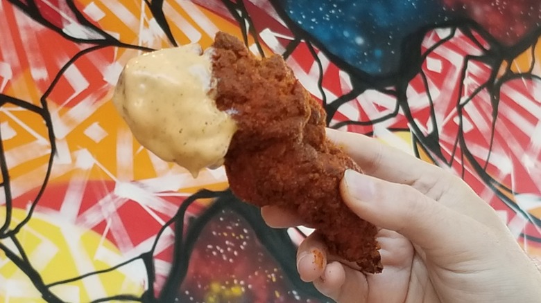 extra hot  Dave's Hot Chicken tender