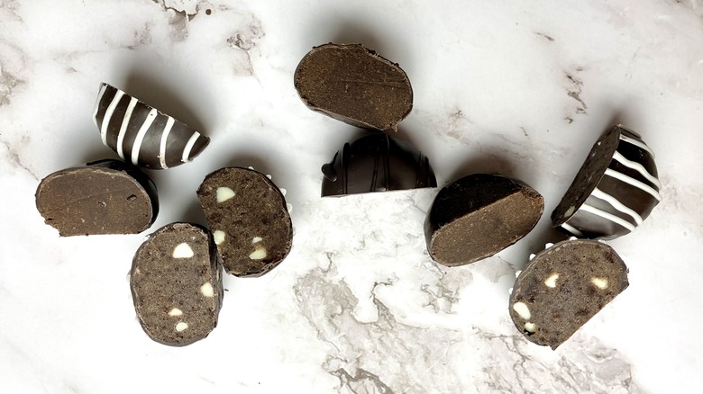 The inside of Entenmann's cake truffles