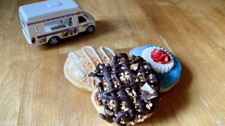 doughnuts with toy ice cream truck