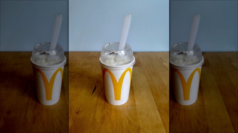 mcdondalds mcflurry cup on table