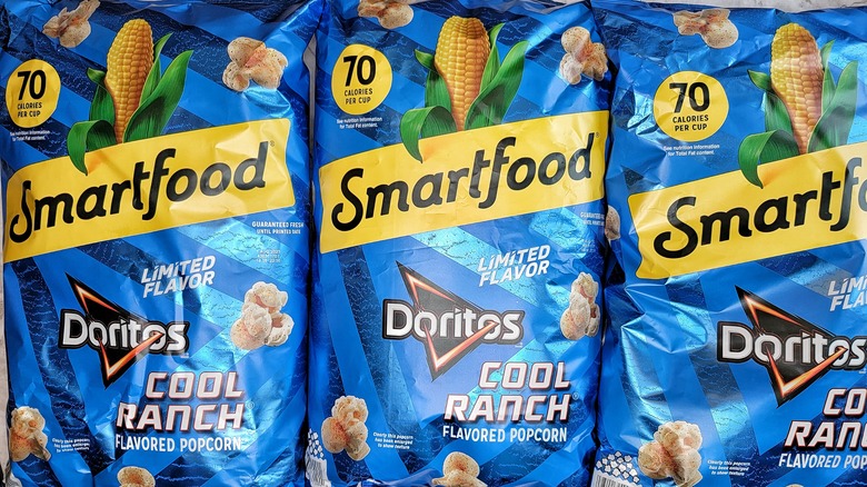 bags of Smartfood Doritos Cool Ranch popcorn