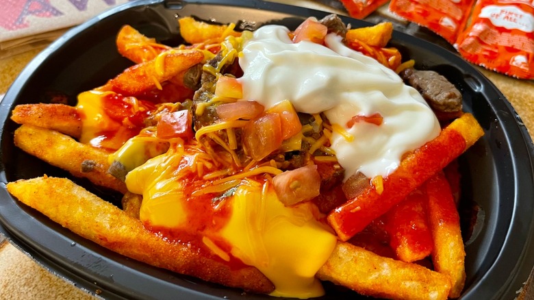 Taco Bell's New Loaded TRUFF Nacho Fries 3/4 view
