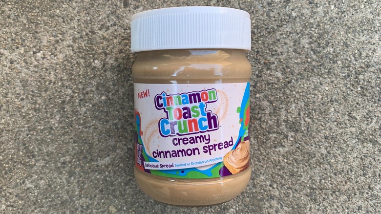 A jar of Cinnamon Toast Crunch Creamy Cinnamon Spread