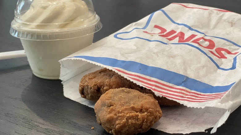 fried cookie dough bites and ice cream