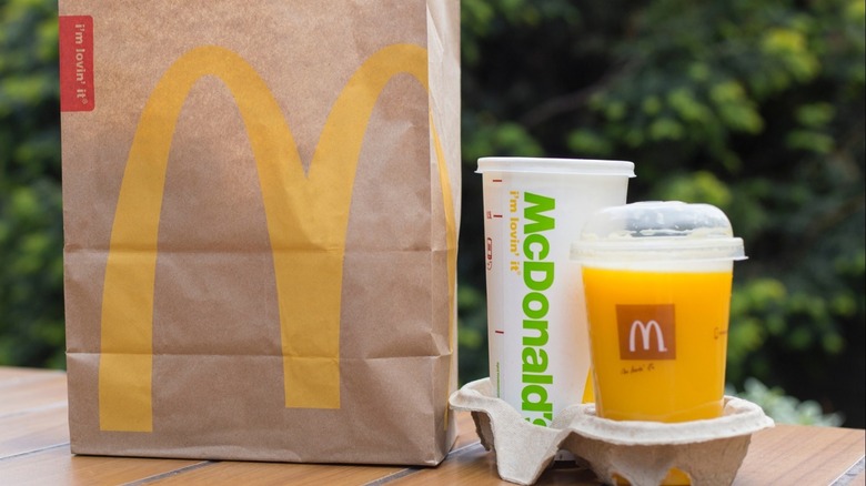 Brown McDonald's bag and a meal