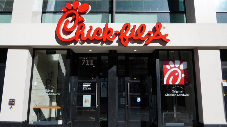 chick-fil-a location with Original Chicken Sandwich sign