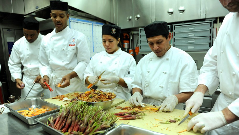 White House chefs in kitchen