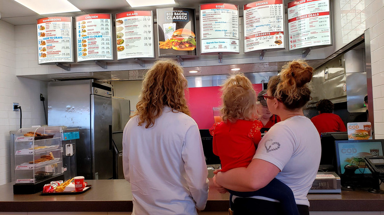 Customers at a Wendy's