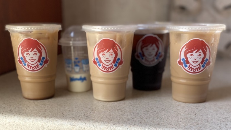 Each Wendy's cold brew coffee flavor displayed