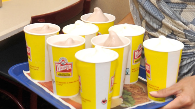 Several Wendy's frosty drinks