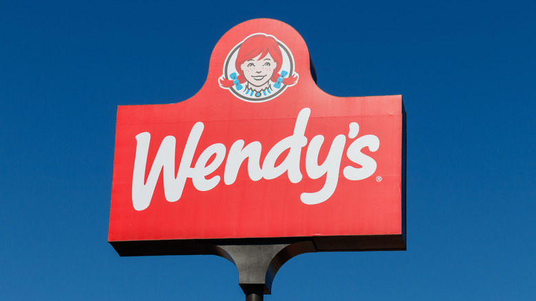 Wendy's sign against the sky