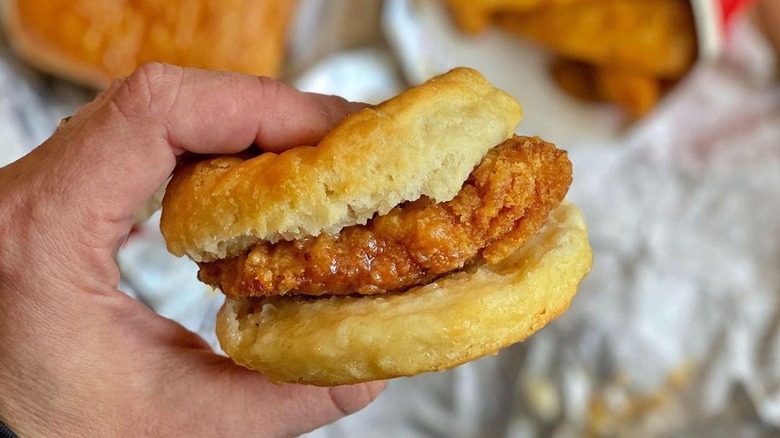 Wendy's honey butter chicken biscuit sandwich